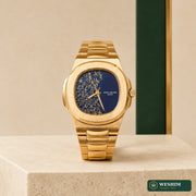 Patek Philippe Nautilus Or – Cadran bleu à calligraphie arabe (configuration custom)