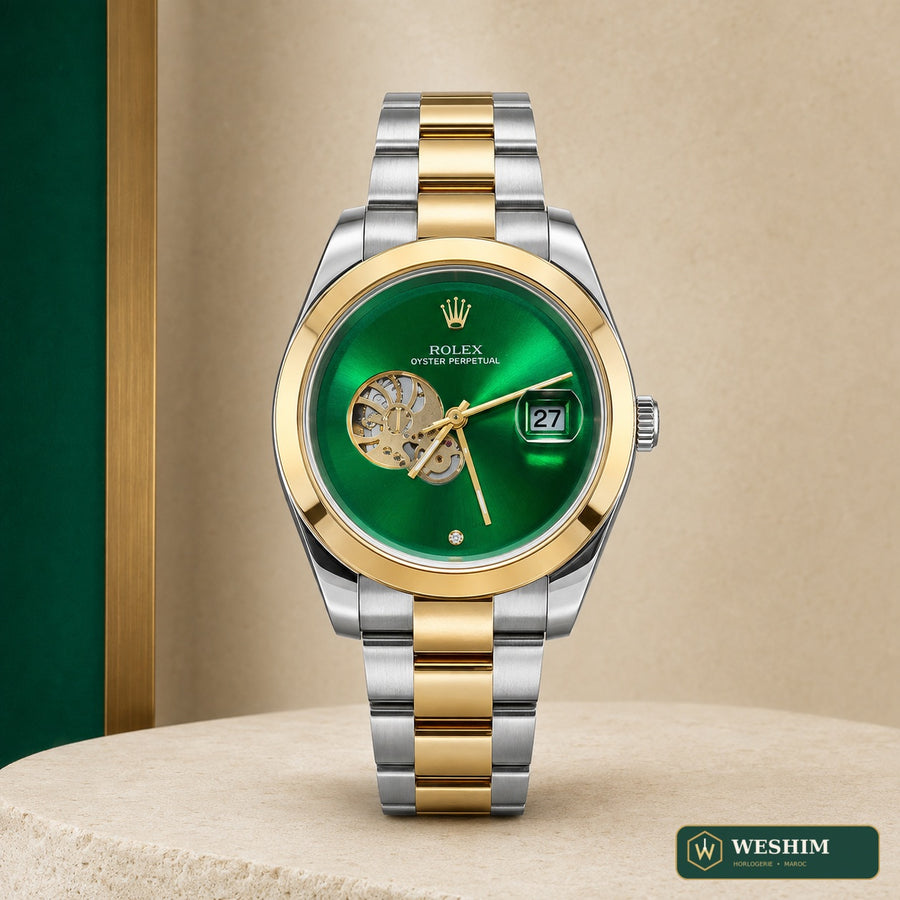Rolex Datejust Open Heart – Bicolore, cadran vert (configuration custom)