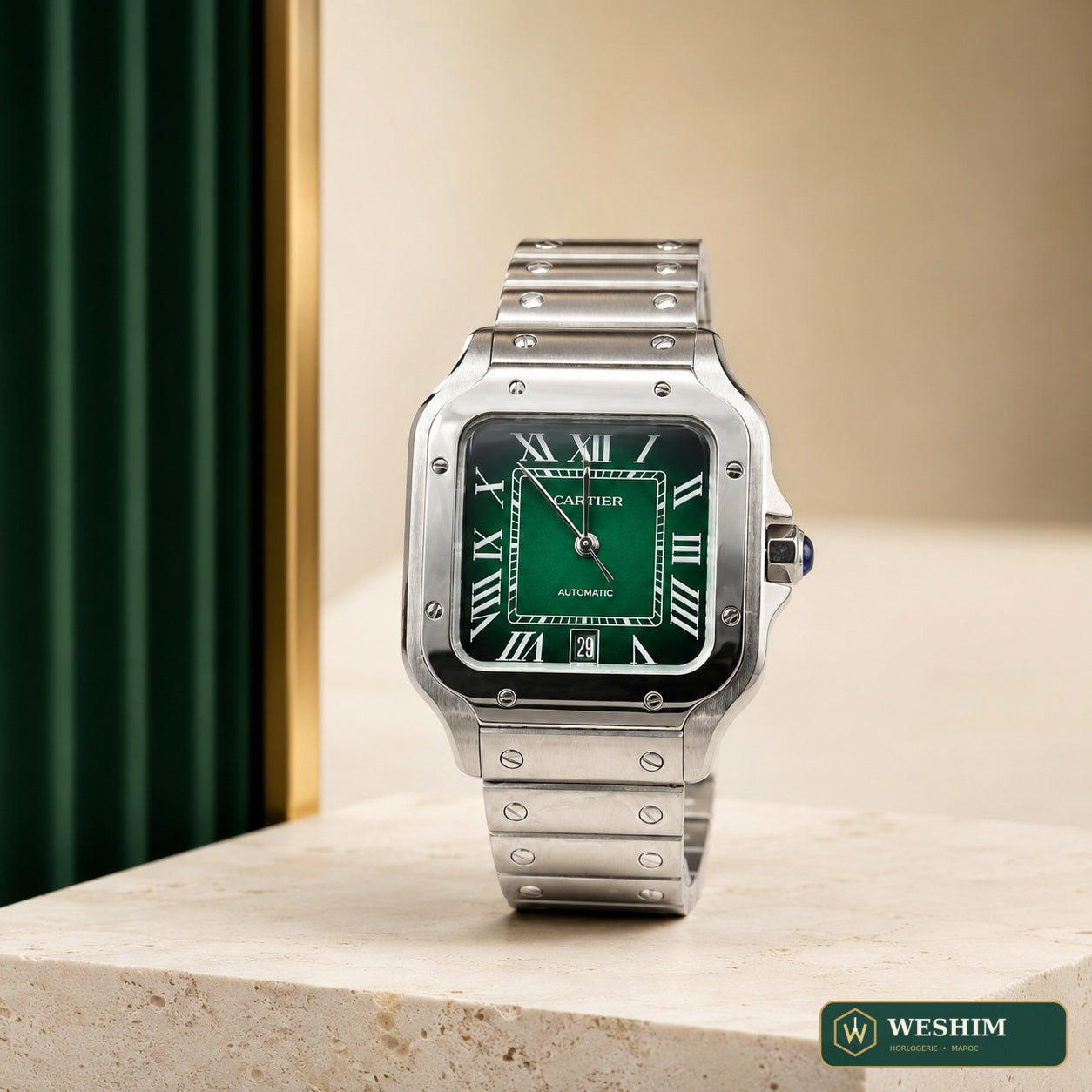 Cartier Santos de Cartier – Grand Modèle, cadran vert