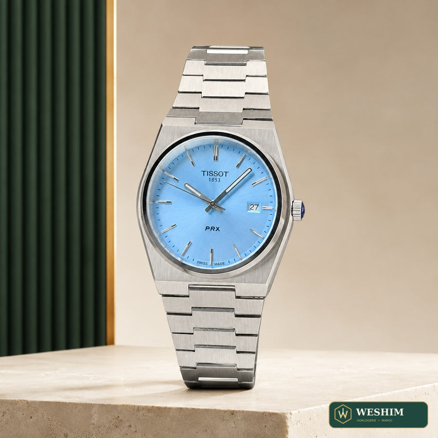 Tissot PRX 40 mm – Cadran bleu clair