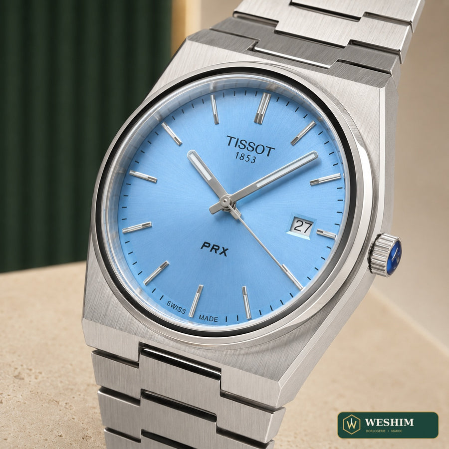 Tissot PRX 40 mm – Cadran bleu clair