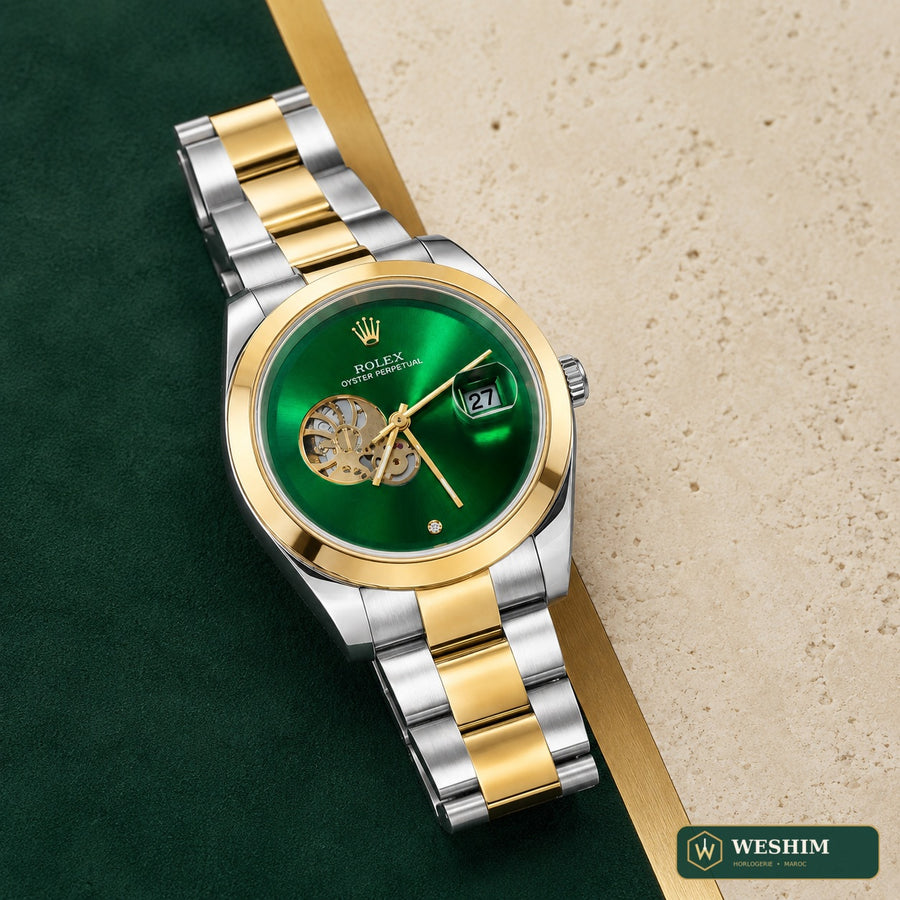 Rolex Datejust Open Heart – Bicolore, cadran vert (configuration custom)